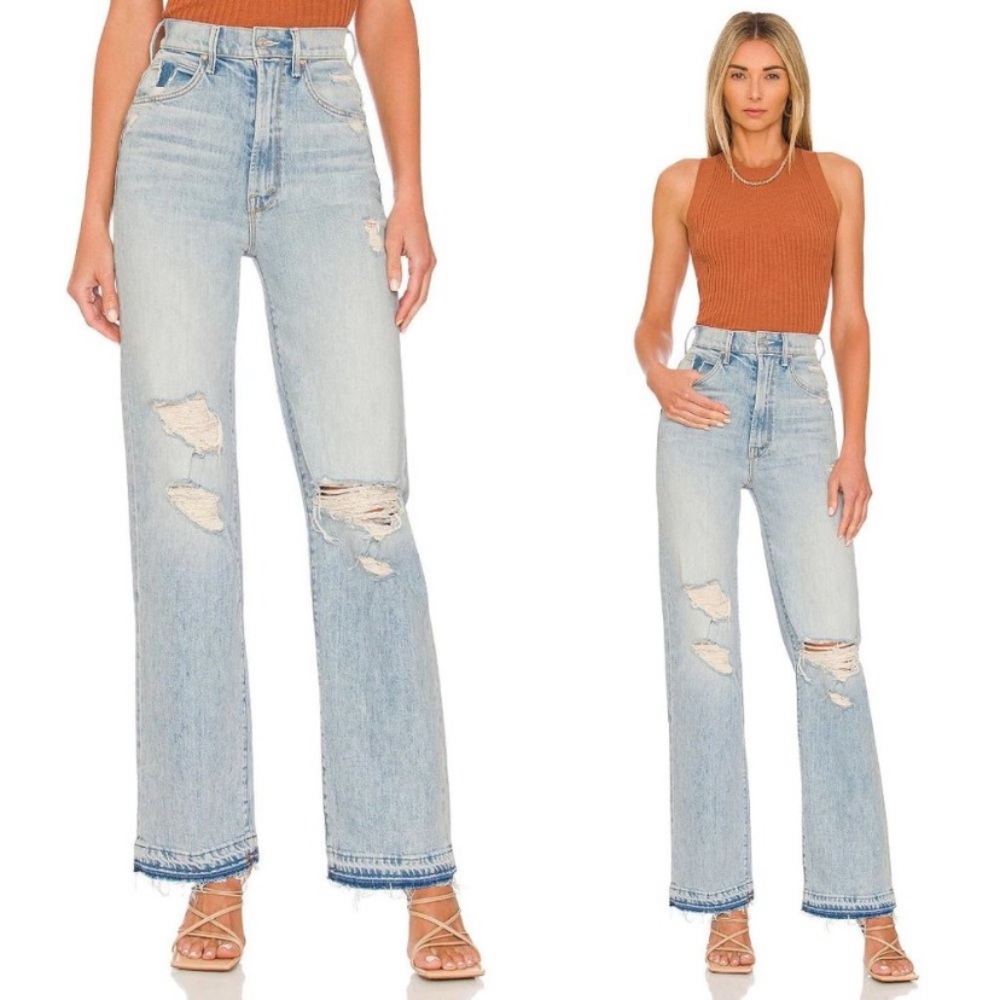 MOTHER Denim High Waisted Tunnel Vision Sneak Undone Hem Jeans 26